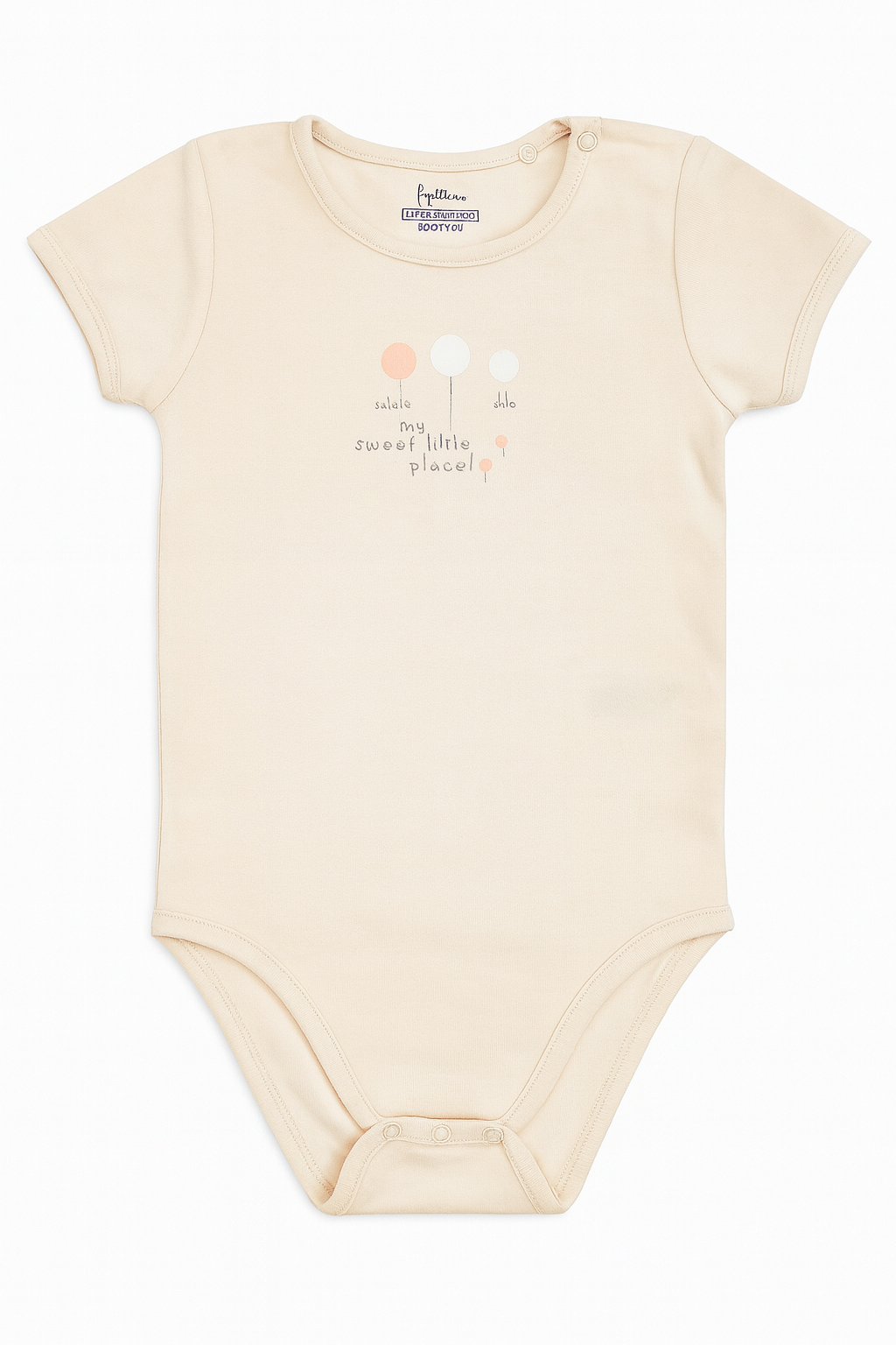 Body beige chiaro con stampa “my sweet little place” - 24-36 mesi