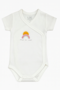 Body bianco con sole e arcobaleno – maniche corte -3 mesi