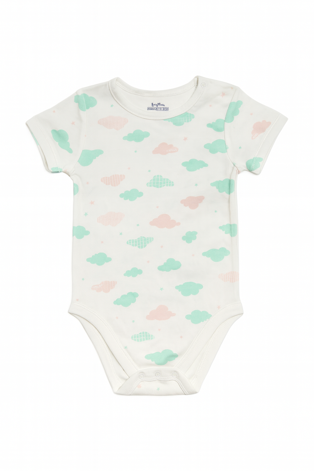 Body bianco con nuvolette verde menta e rosa -24-36 mesi