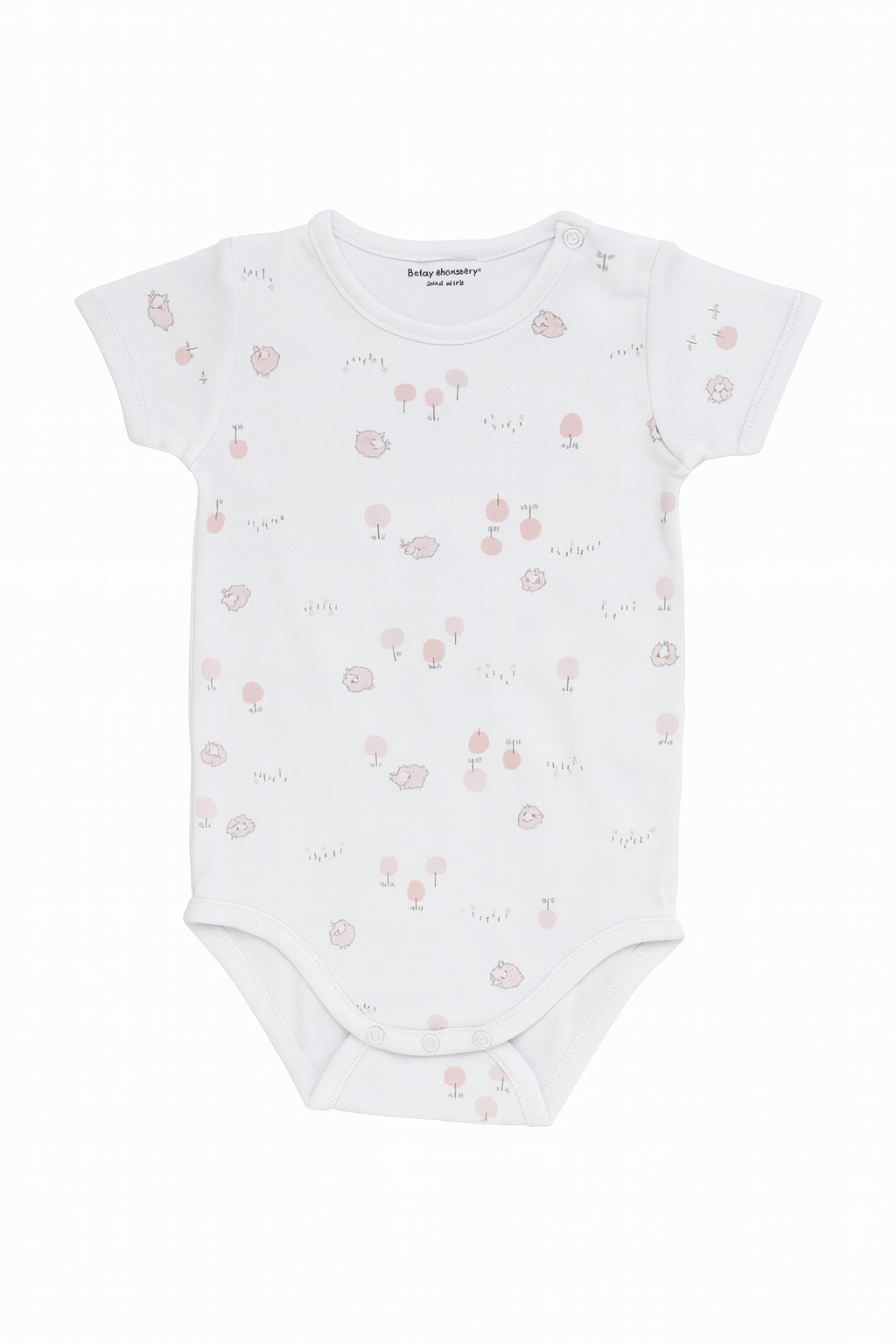 Body bianco con pecore rosa - 30-36 mesi