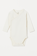 Body Petit Bateau bianco a maniche lunghe – apertura incrociata - 6 mesi