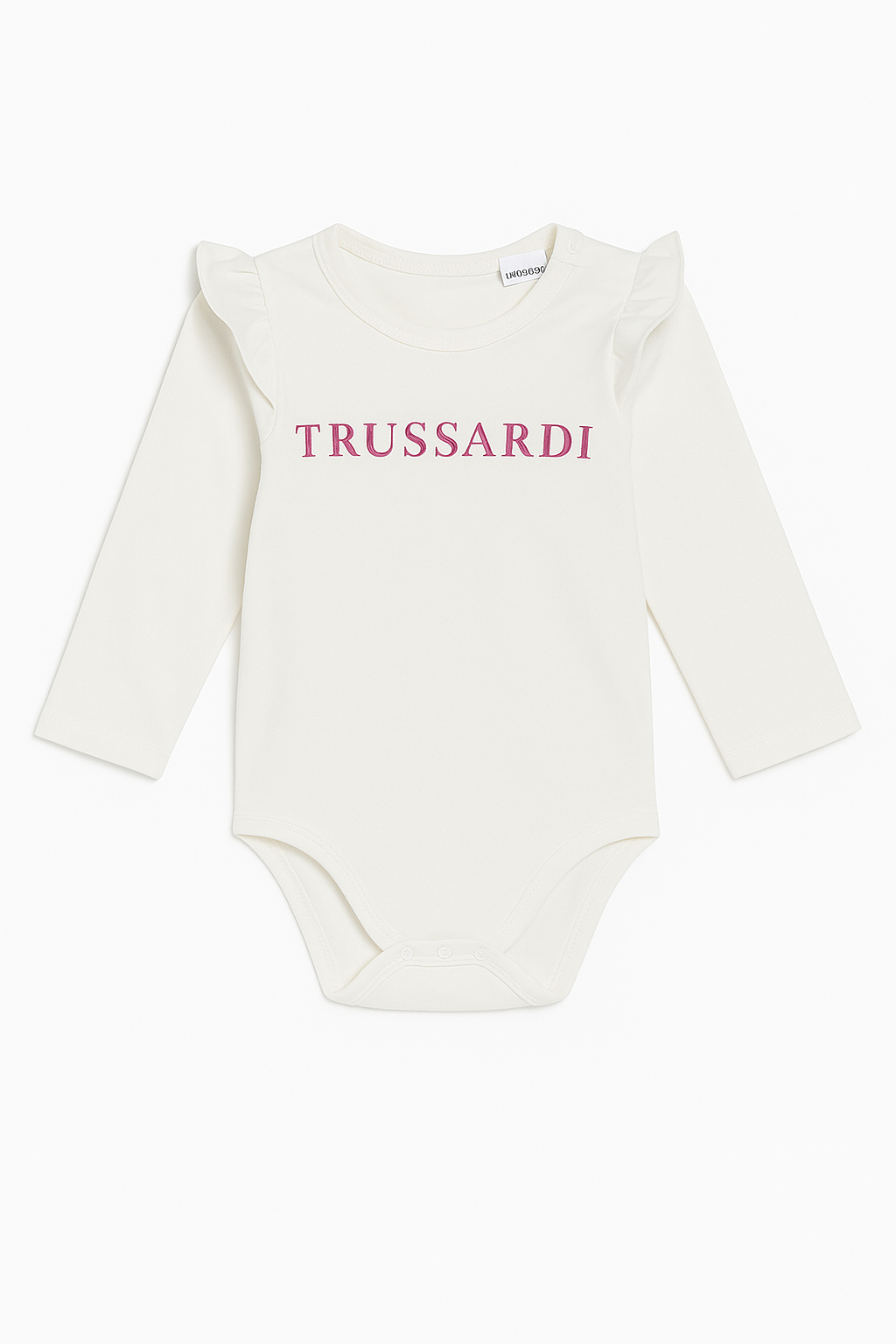Body Trussardi bianco a maniche lunghe con volant - 24 mesi