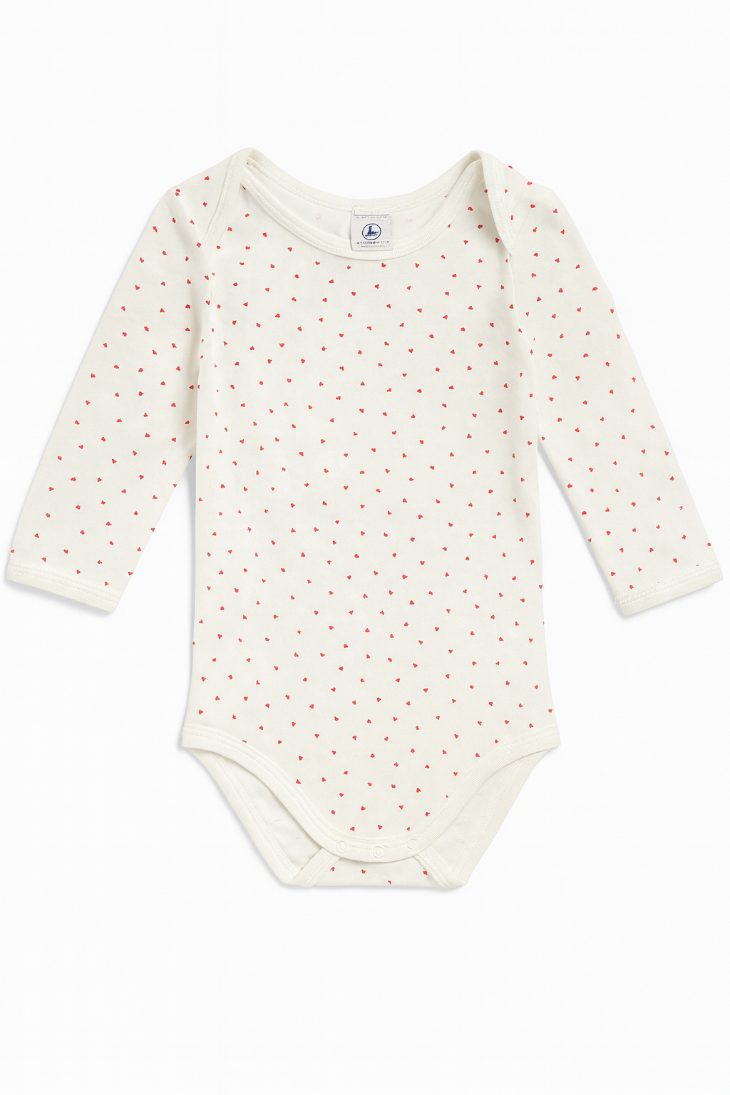 Body bianco con cuoricini rossi – maniche lunghe