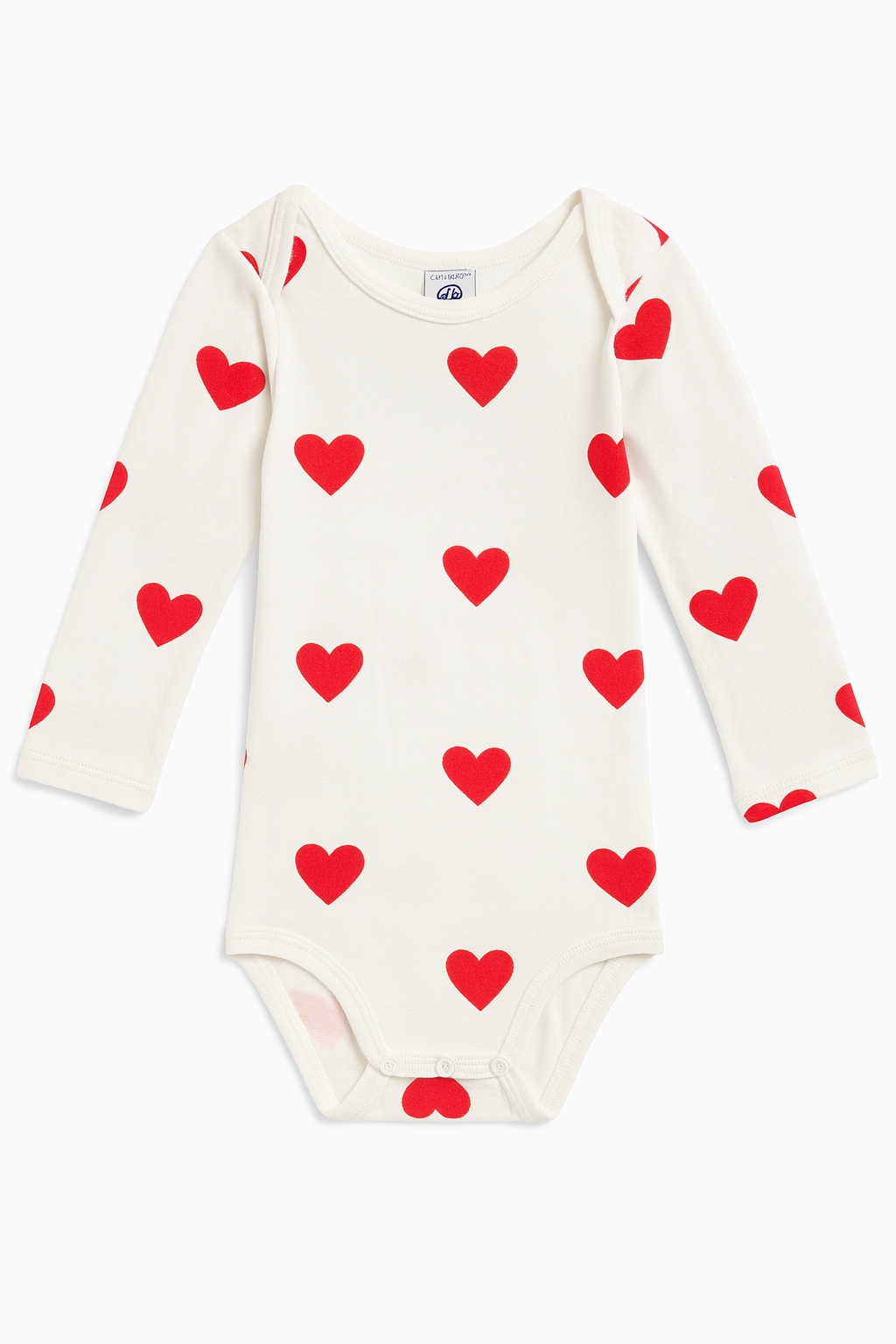 Body bianco maniche lunghe con cuori rossi Petit Bateau - 12-18 mesi