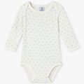 Body bianco a maniche lunghe con fiorellini blu e gialli - 18 mesi