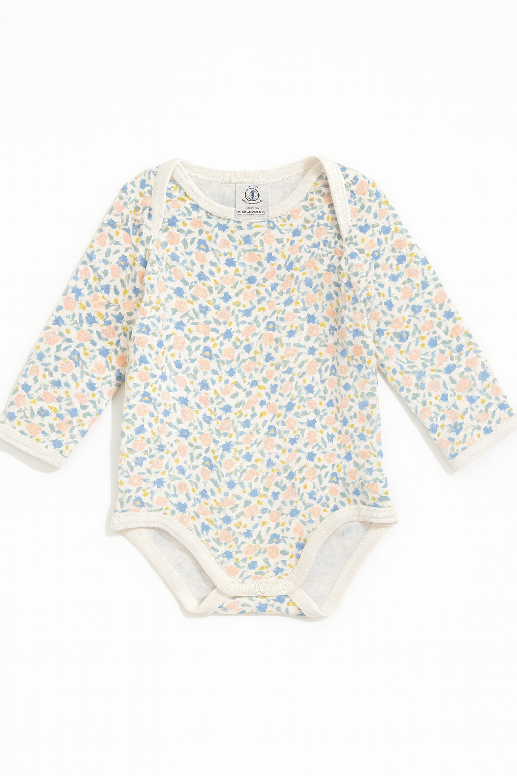 Body a maniche lunghe con fantasia floreale multicolore - 18 mesi