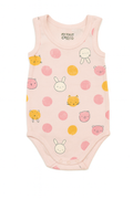 Body rosa senza maniche con animaletti - 3 mesi