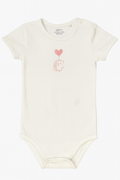 Body bianco maniche corte con riccio - 24-36 mesi