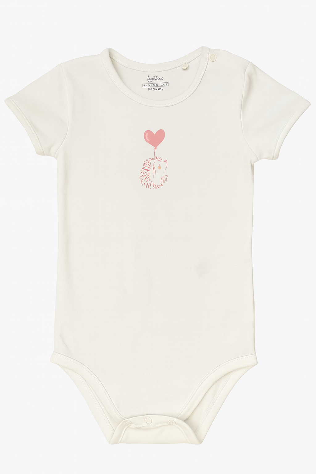 Body bianco maniche corte con riccio - 24-36 mesi