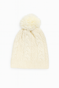 Cappello panna con pompon -12-18 mesi