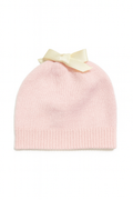 Cappellino rosa con fiocco panna