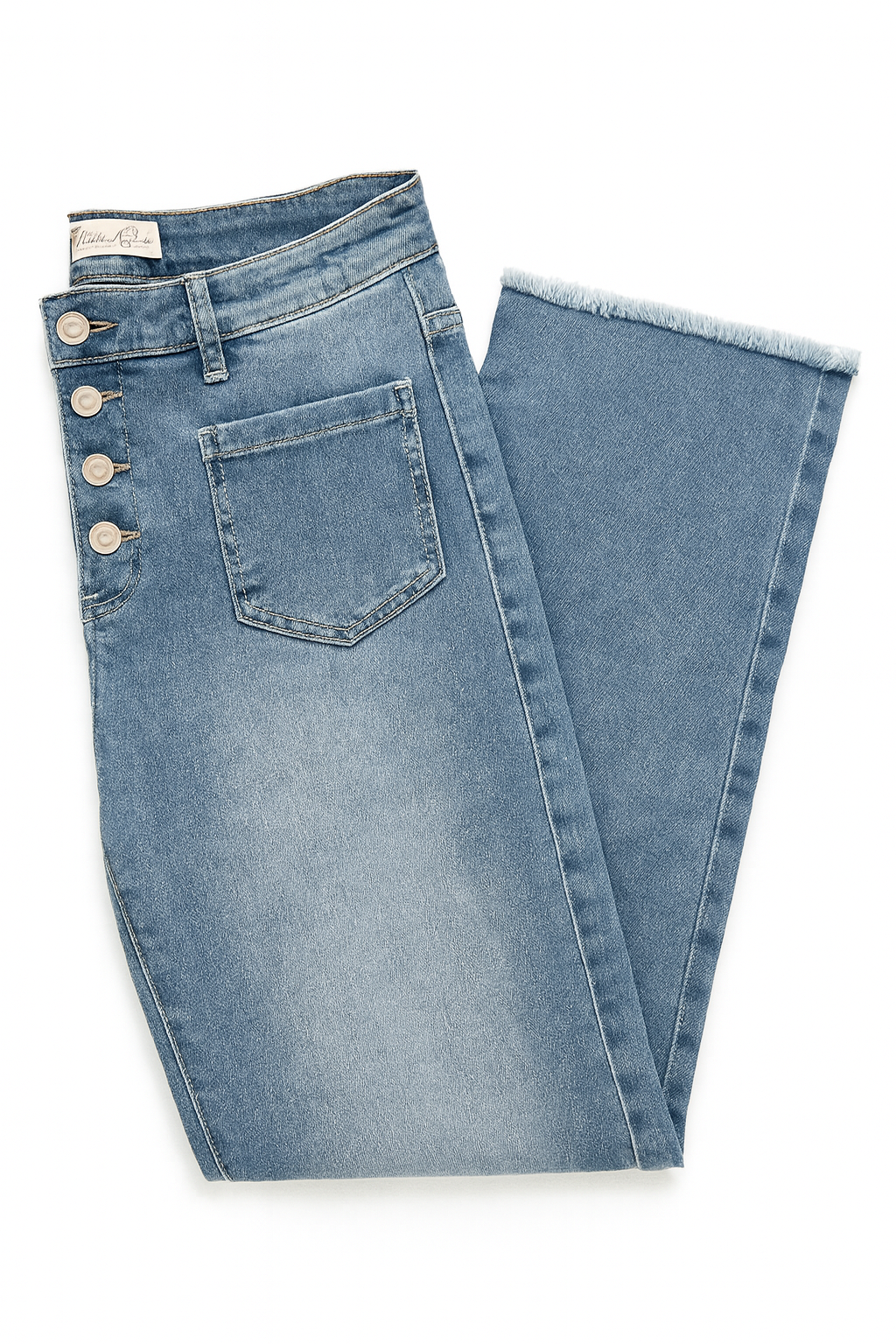 Jeans a vita alta con bottoni - Taglia 38