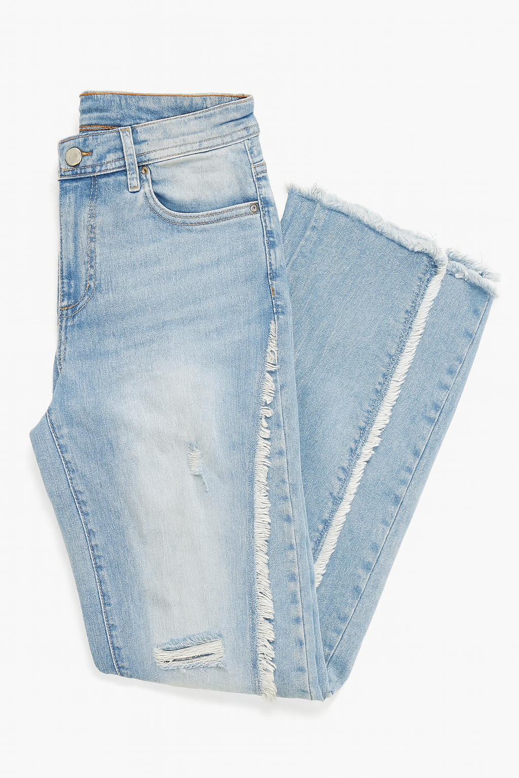 Jeans chiari con dettagli sfrangiati - Taglia M