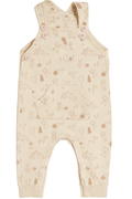 Salopette beige fantasia foresta - 6-9 mesi