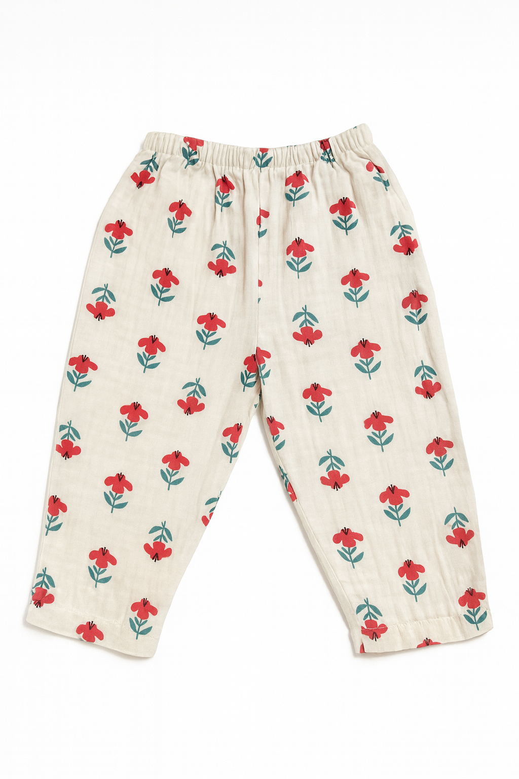 Pantaloni crema floreali – 18 mesi