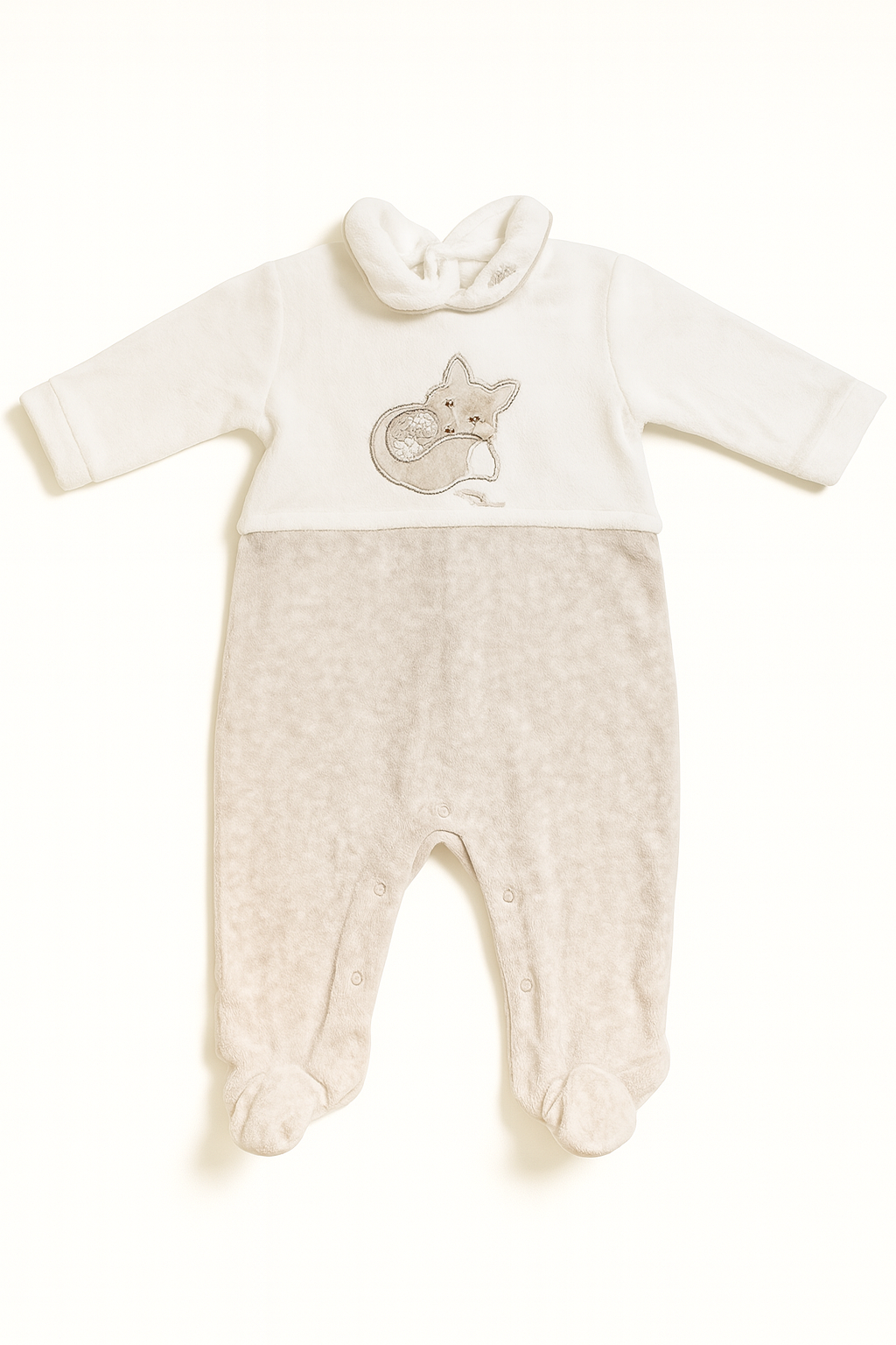 Tutina Thun bianca e beige con volpe - 3-6 mesi