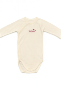 Body crema "Petit Bateau" - maniche lunghe con ricamo -3 mesi
