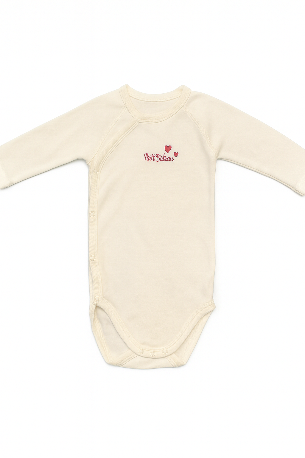 Body crema "Petit Bateau" - maniche lunghe con ricamo -3 mesi