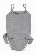 Costume da bambina nero a righe bianche - 6 mesi