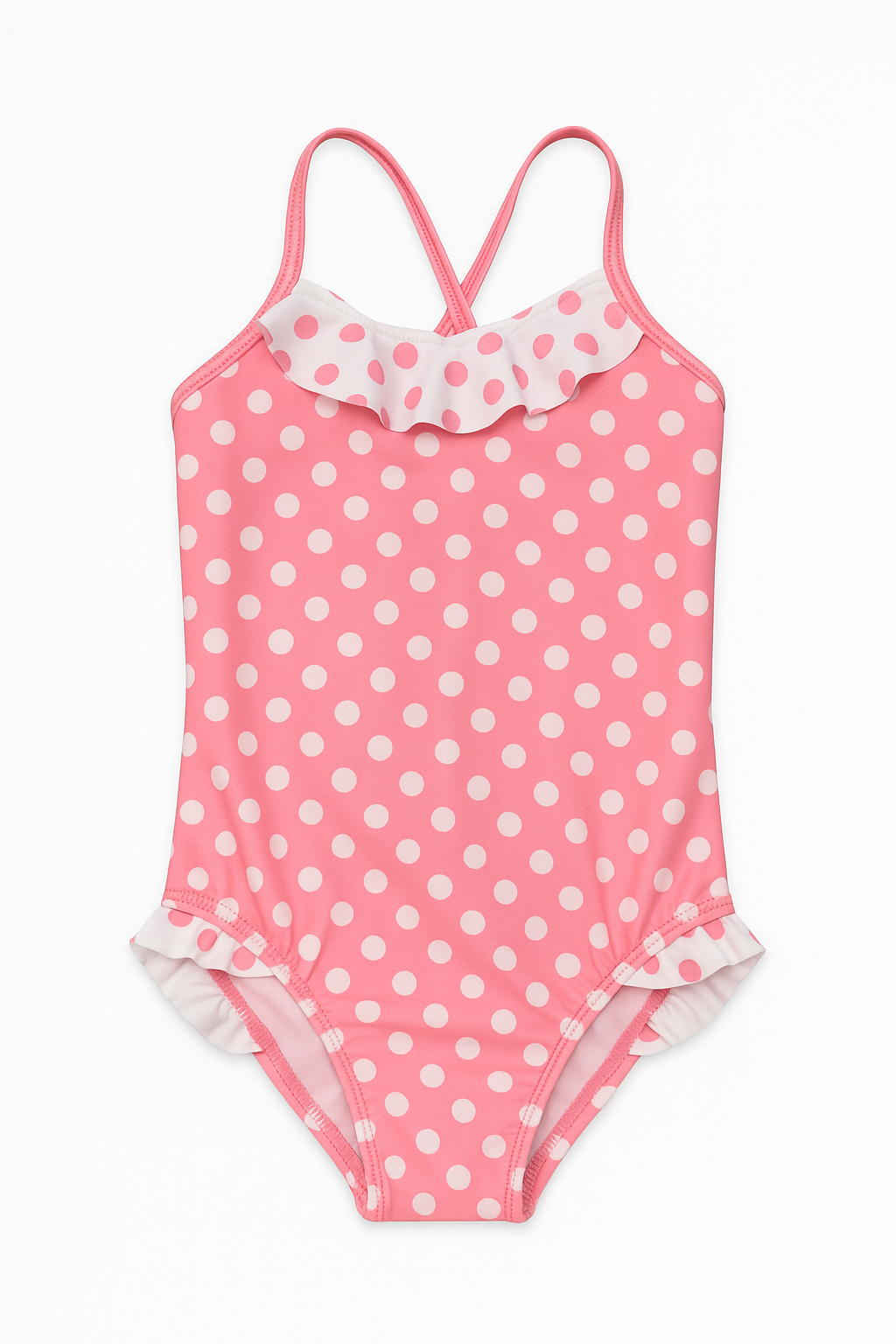 Costume rosa a pois bianchi - 24 mesi