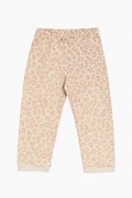 Pantaloni beige effetto leopardato