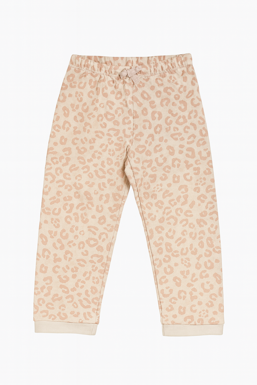Pantaloni beige effetto leopardato