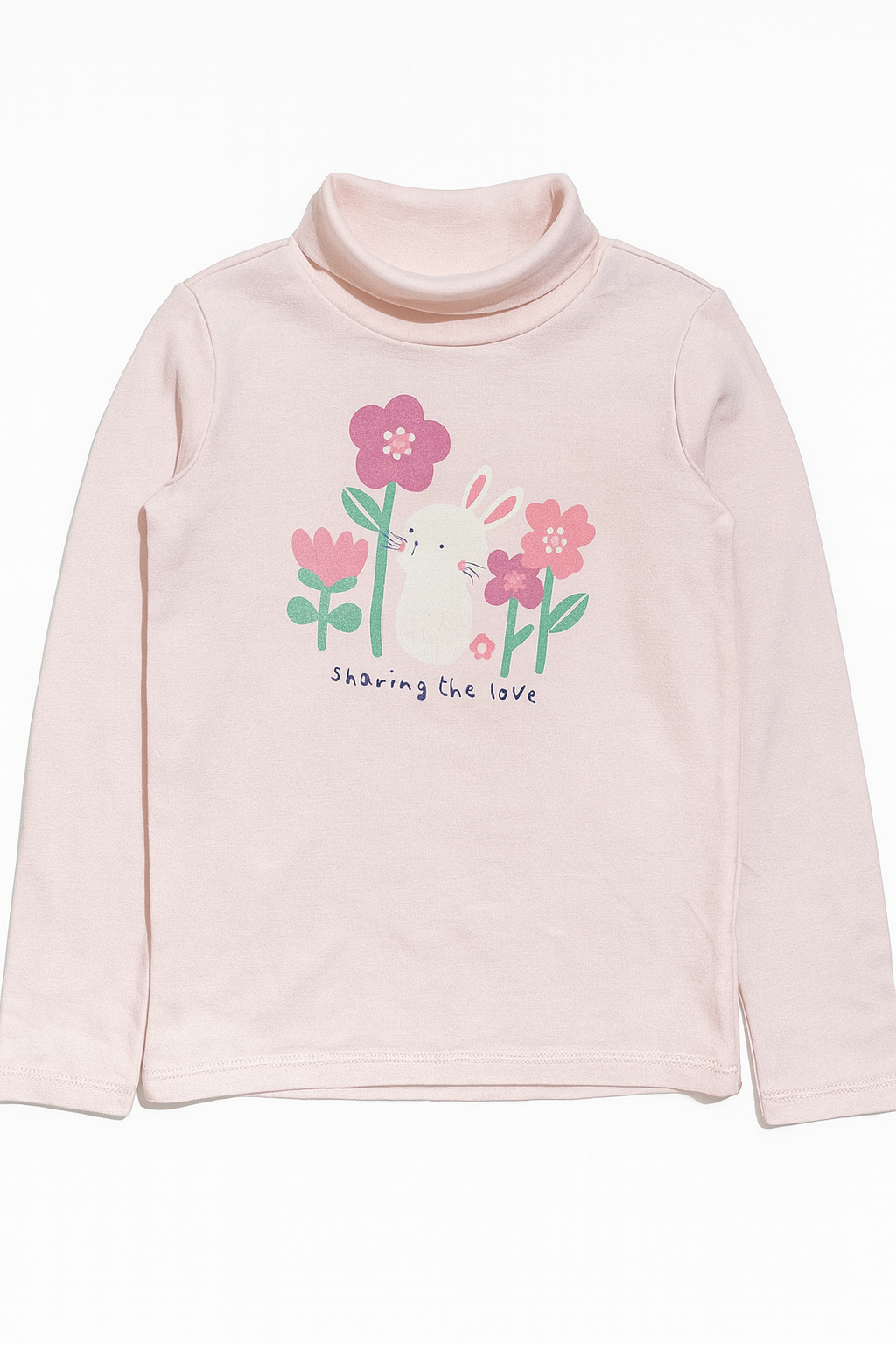 Completo rosa “Sharing the Love” con coniglietto e fiori - 24 mesi