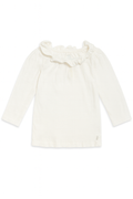 Maglia bianca con collo arricciato a maniche lunghe - 18 mesi
