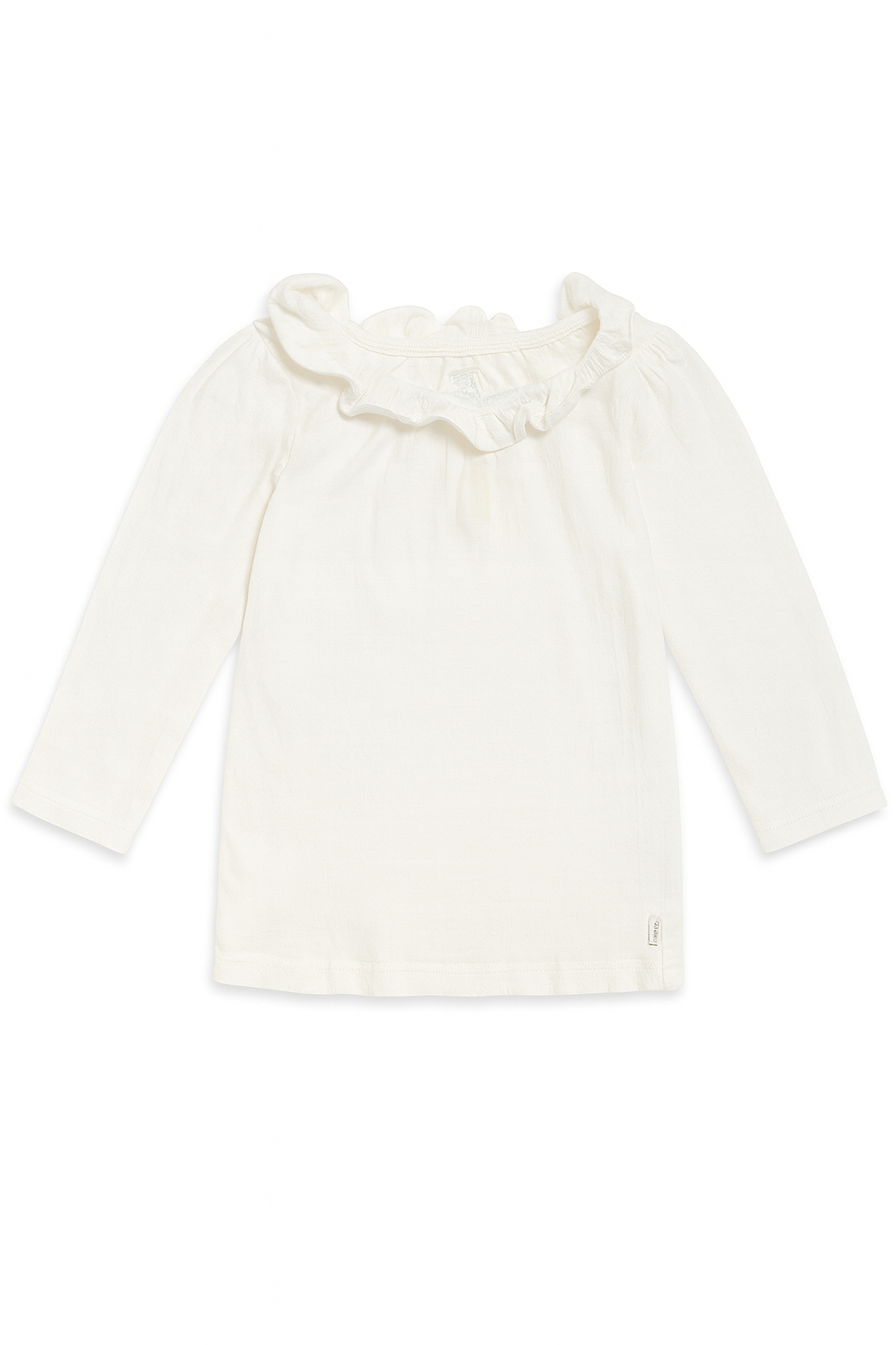 Maglia bianca con collo arricciato a maniche lunghe - 18 mesi