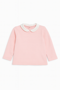 Maglietta rosa Prenatal con colletto bianco – 1-3 mesi