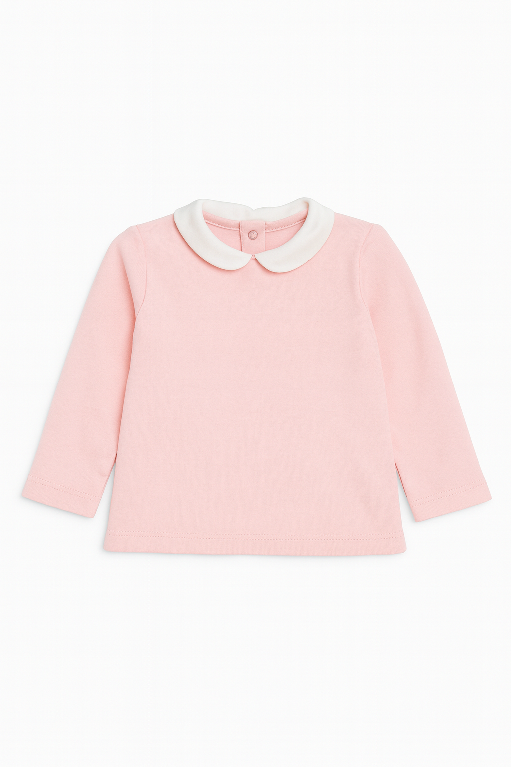 Maglietta rosa Prenatal con colletto bianco – 1-3 mesi