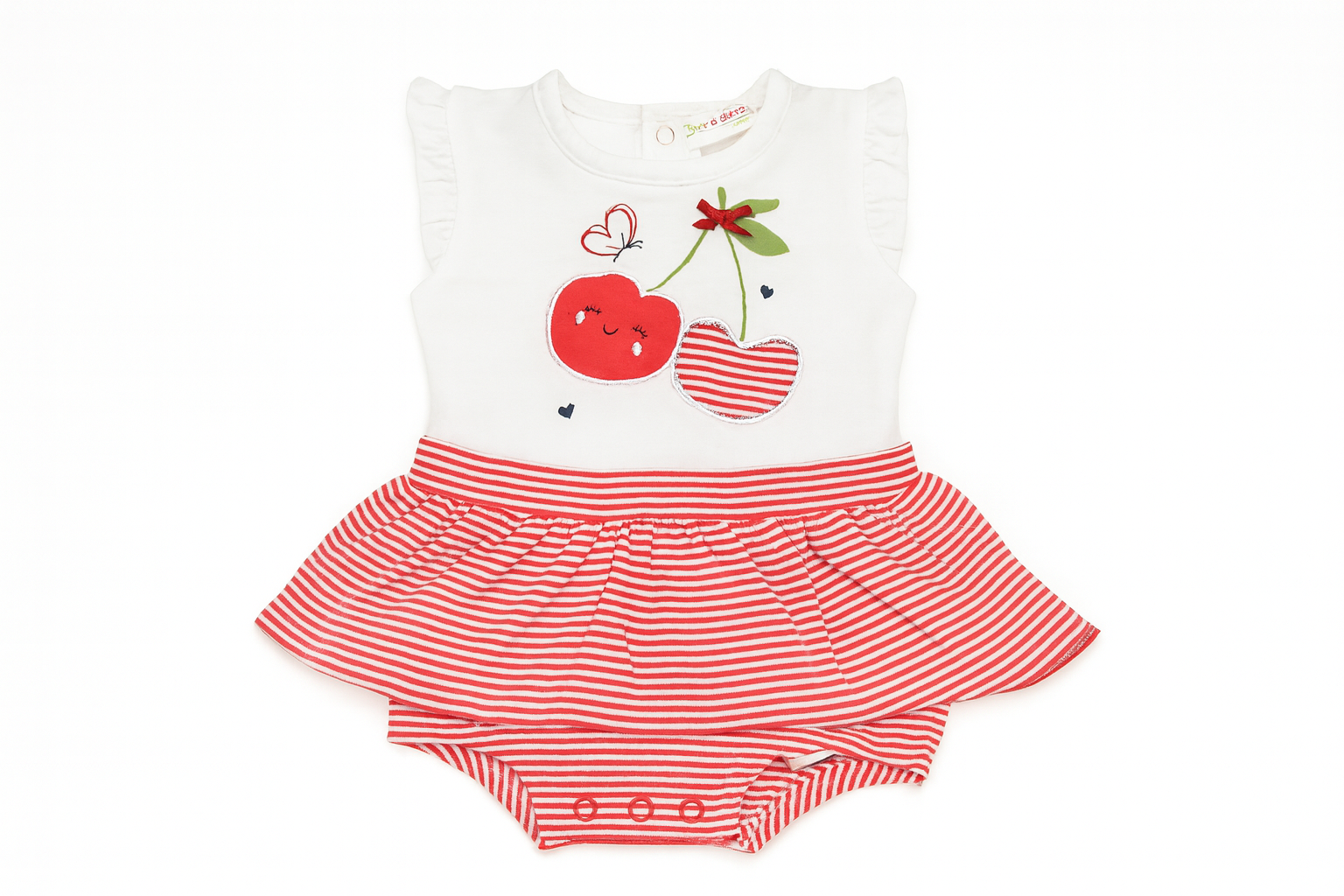 Pagliaccetto Prenatal con Gonnellina – Fantasia Ciliegie - 1-3 mesi