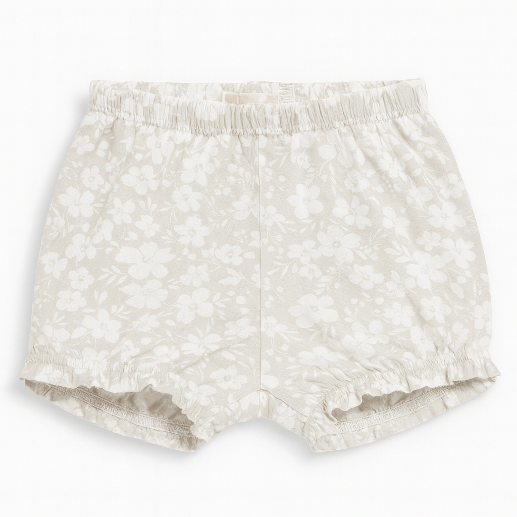 Pantaloncini bloomers grigio chiaro con stampa floreale -6 mesi