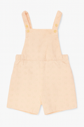 Salopette rosa pesca in cotone ricamato Petit Bateau -18 mesi