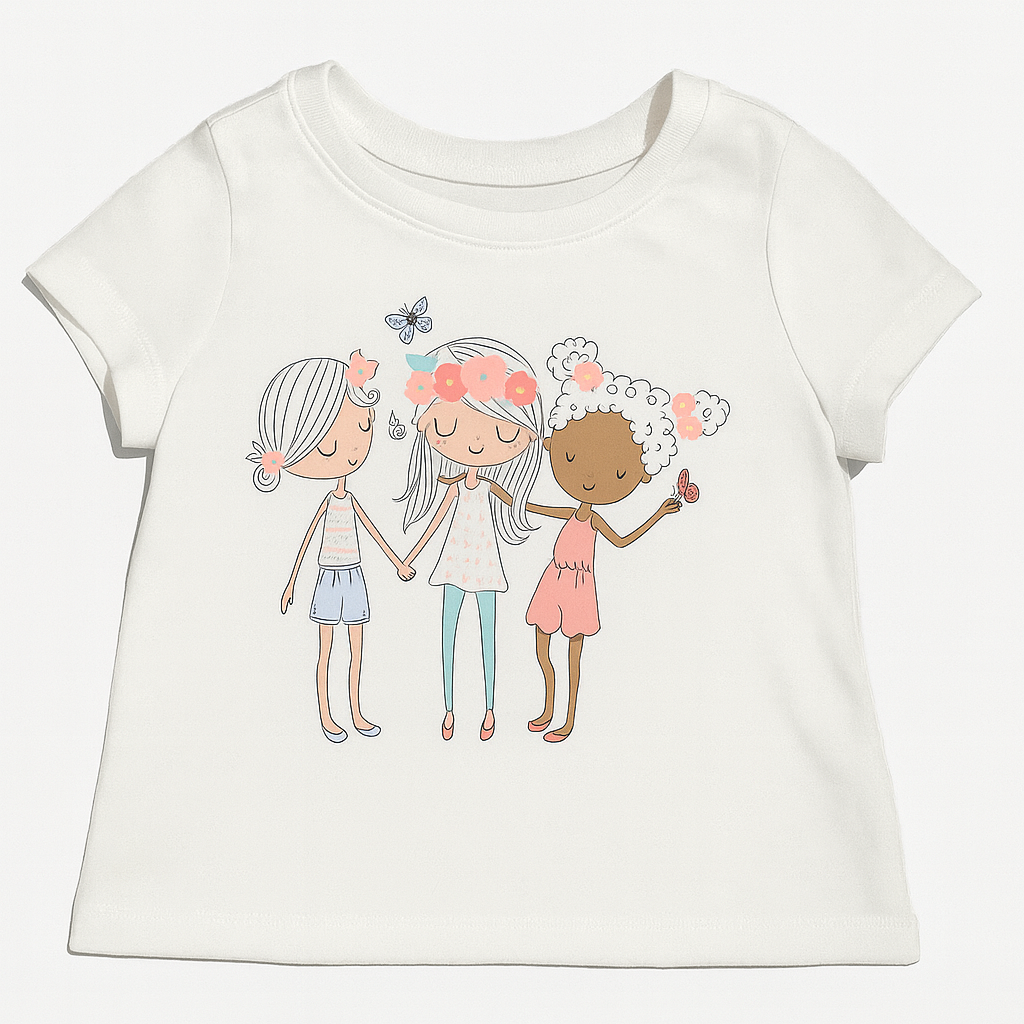 T-shirt bianca con stampa “Best Friends” - 12-18 mesi