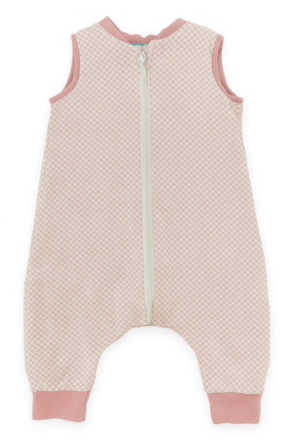 Tutina rosa a quadretti con zip frontale - 24 mesi