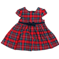 Vestito natalizio tartan rosso a maniche corte - 9-12 mesi