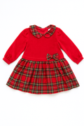 Vestito natalizio rosso tartan - 6-9 mesi