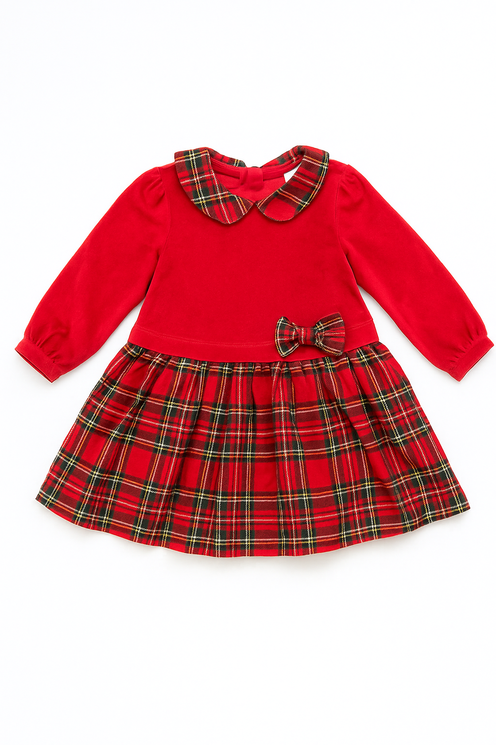 Vestito natalizio rosso tartan - 6-9 mesi